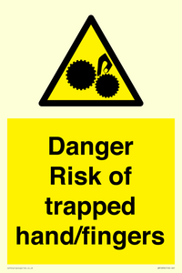 Danger Risk of trapped hand/fingers
